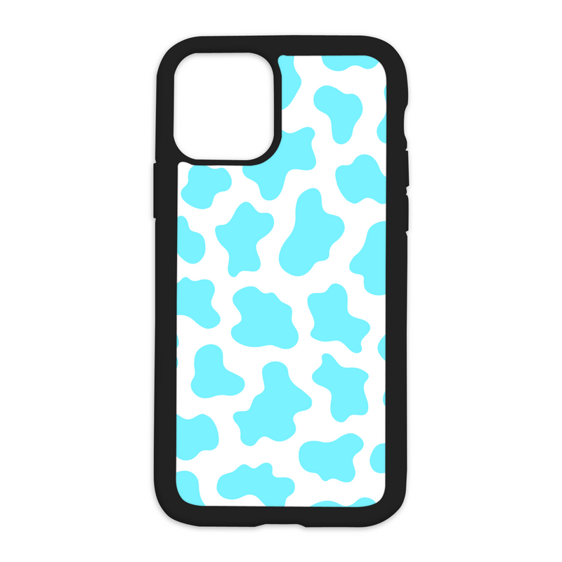 Cow Print Design On Black Phone Case