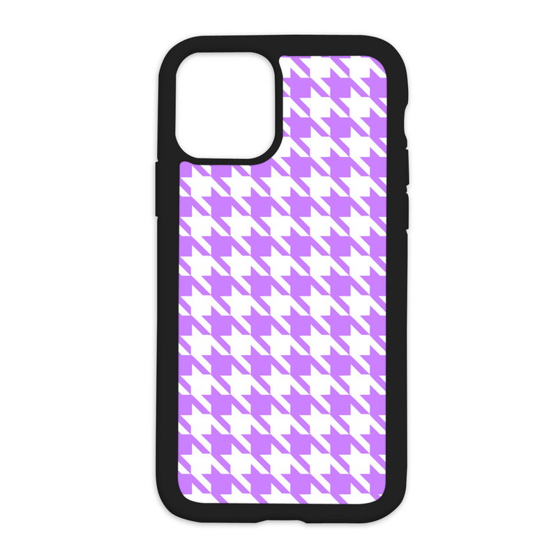 Houndstooth Design On Black Phone Case