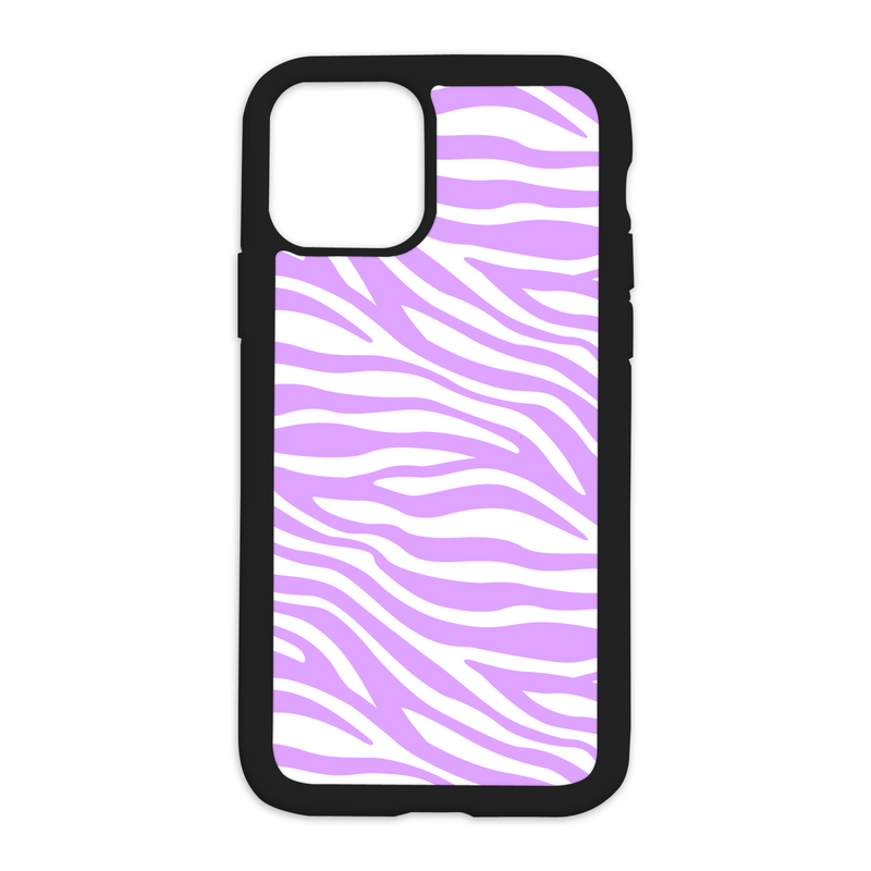 Zebra Print Design On Black Phone Case