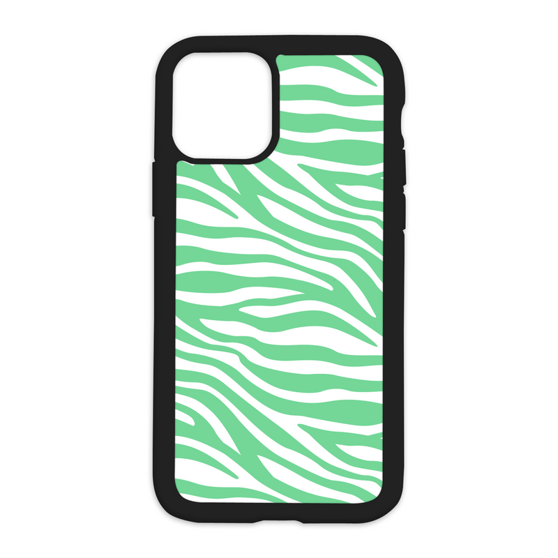 Zebra Print Design On Black Phone Case