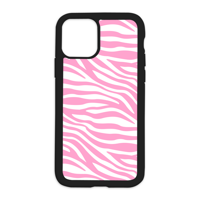 Zebra Print Design On Black Phone Case