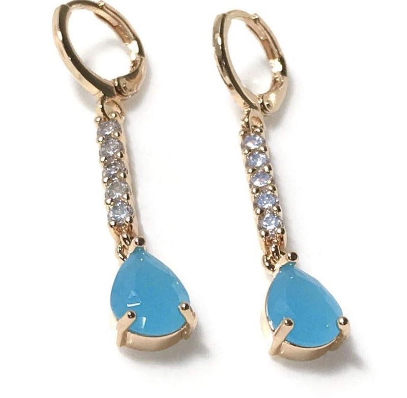 Baby Blue Teardrop Earrings - Deluxe Amour