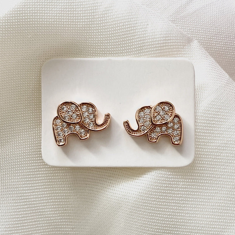 Rose gold clearance elephant earrings