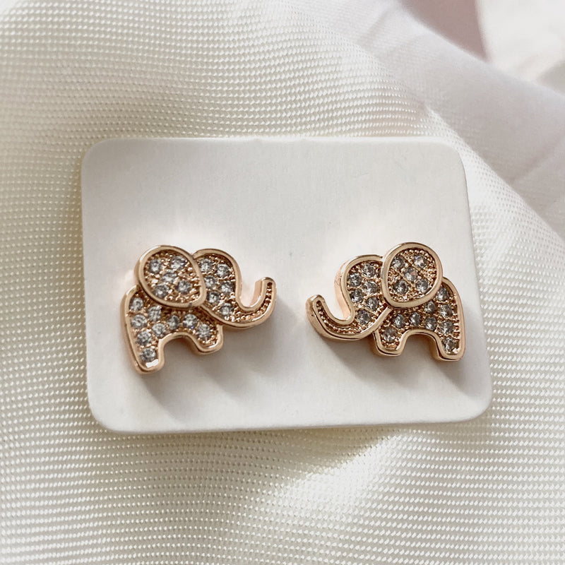 Gold Elephant Earrings - Deluxe Amour