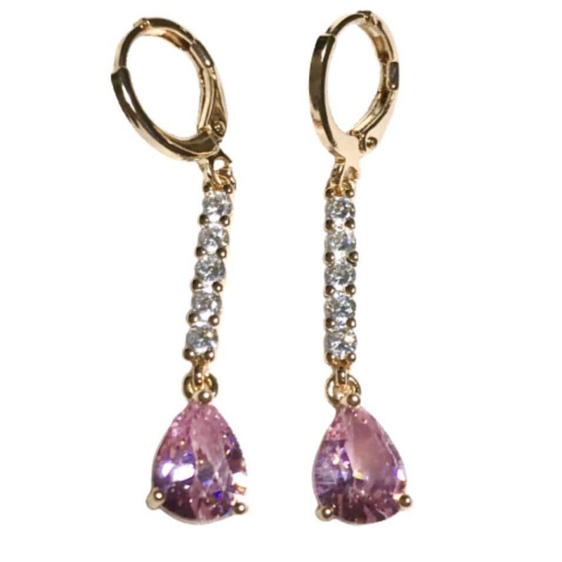 Pink Teardrop Earrings - Deluxe Amour