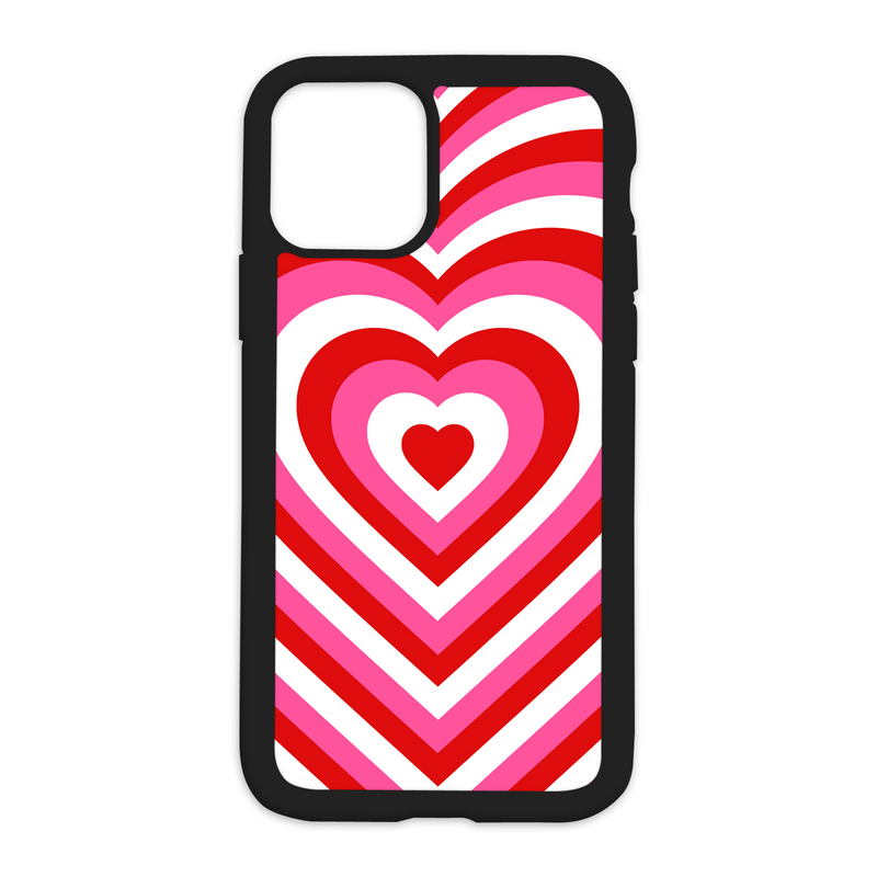 Heart Effect Design On Black Phone Case